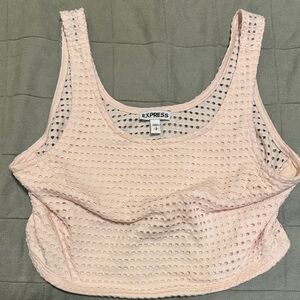 Express Blush Crochet Crop Tank